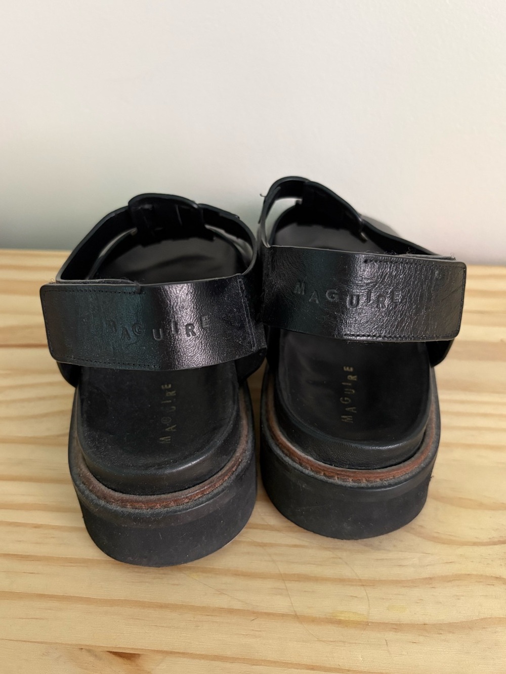 Maguire Black Leather Sandals - Picture 3 of 4